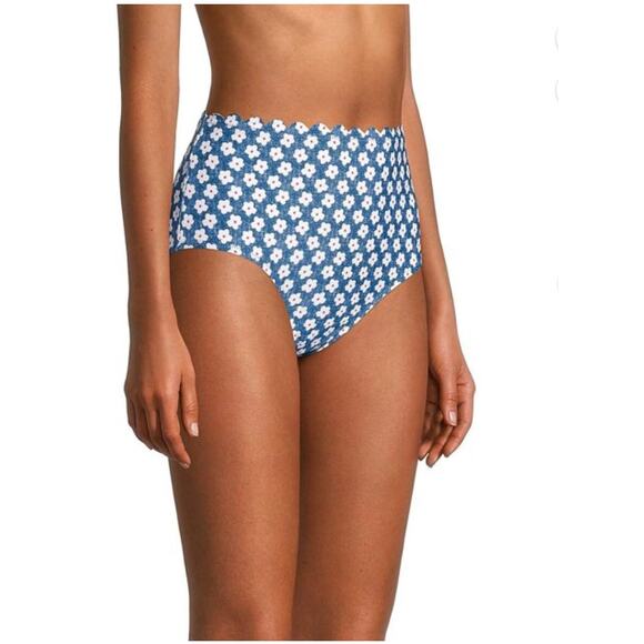 Tommy Hilfiger Floral Scalloped High-Waist Swimsuit Bottoms NWT - Picture 3 of 11